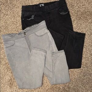 2 Terra & Sky 0x 14w jeggings Black washed fade and Gray Jeans